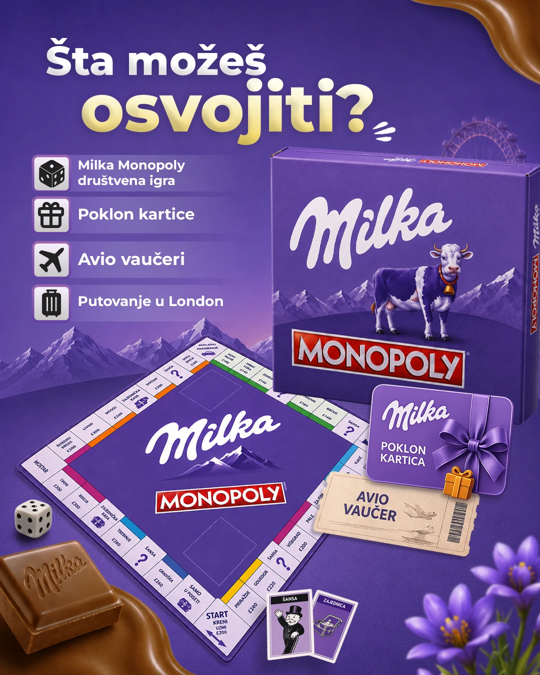 Milka Monopoly prikaz nagrada