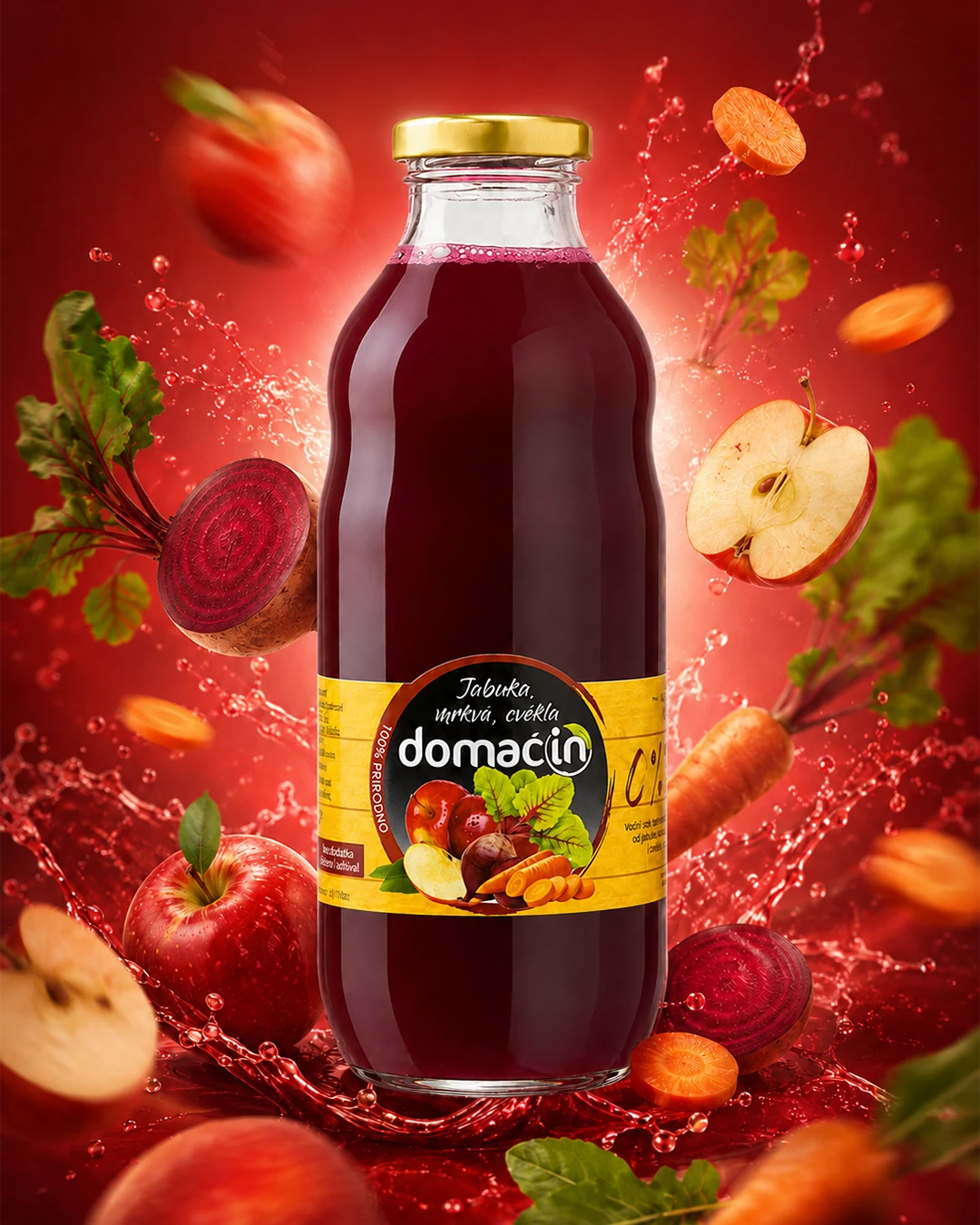 Domaćin sok od jabuke, mrkve i cvekle
