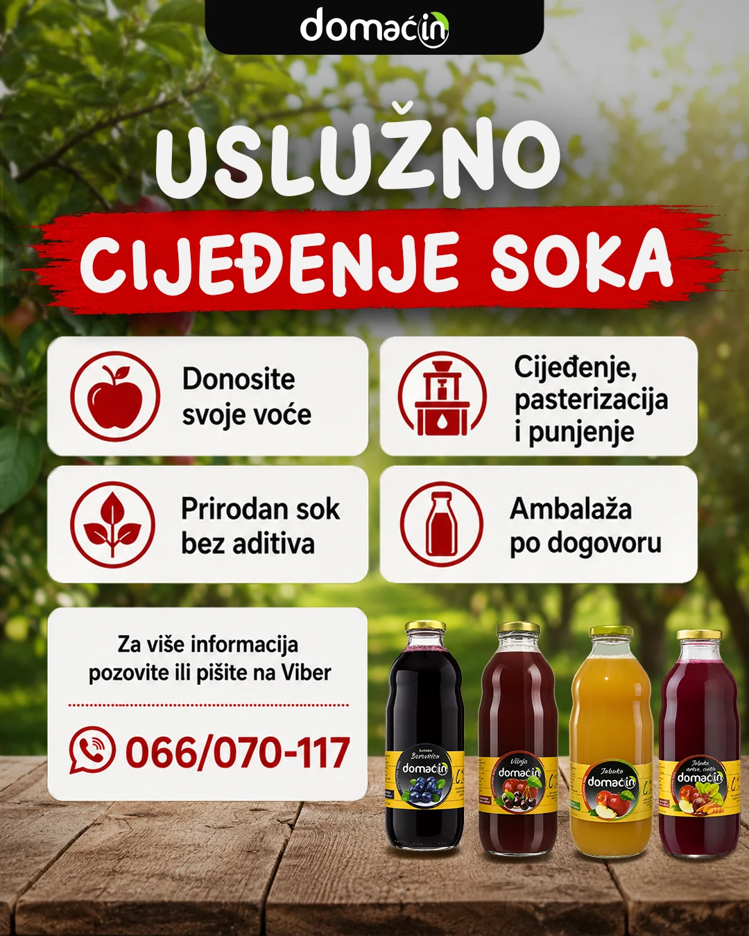 Domaćin objava o uslužnom cijeđenju soka