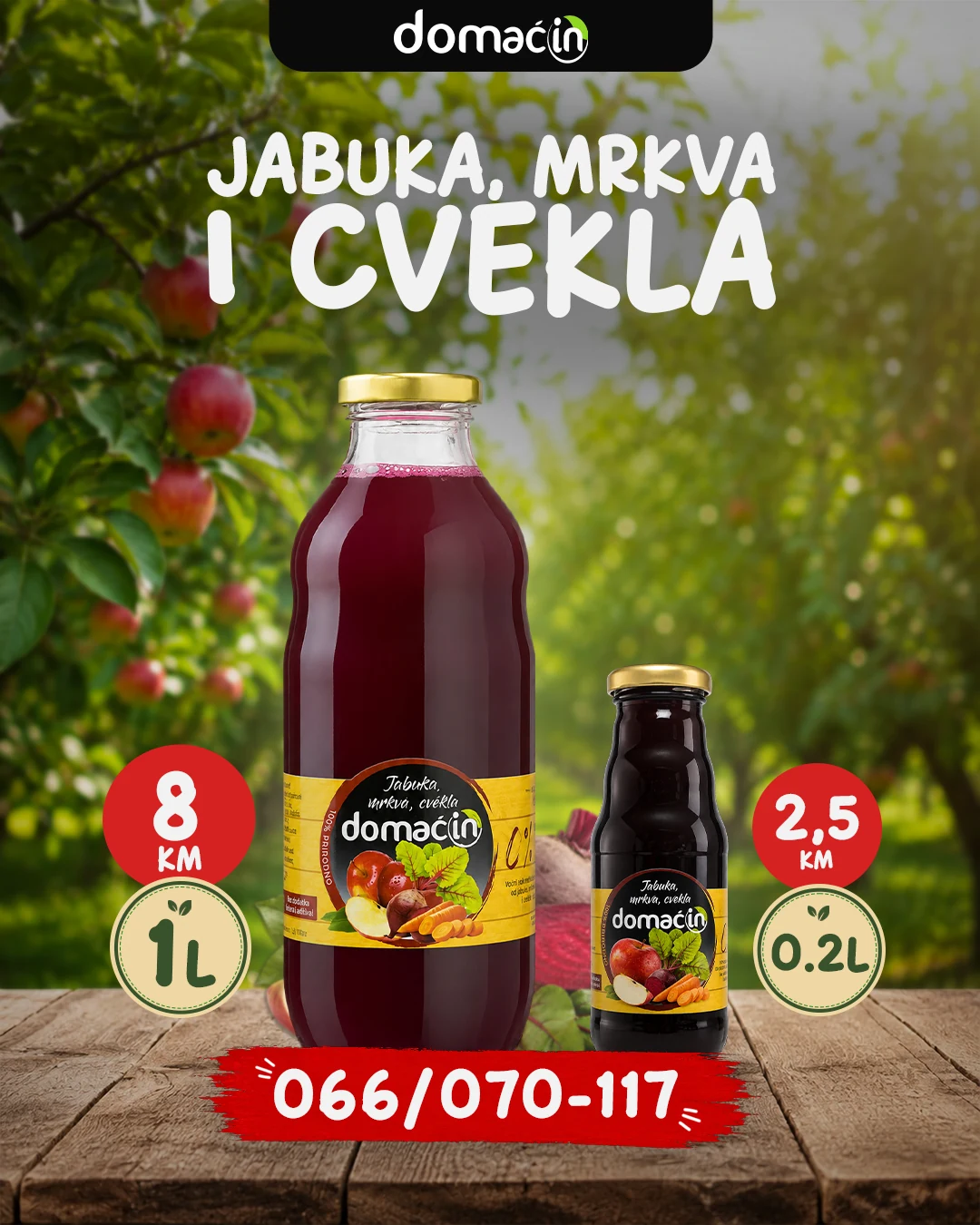 Domaćin velika i mala pakovanja soka