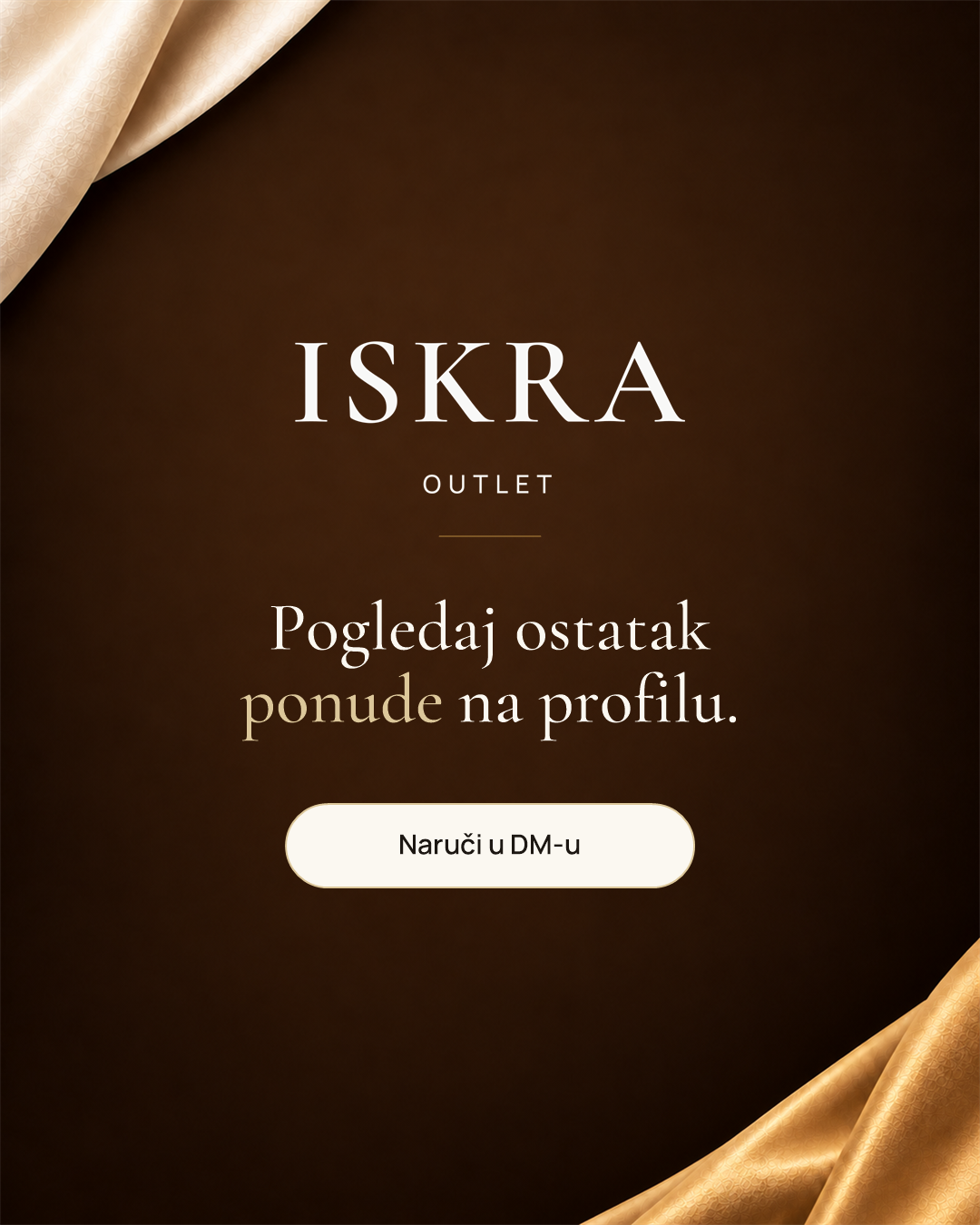 Iskra Outlet poziv da kupci pogledaju ponudu i naruče putem poruke